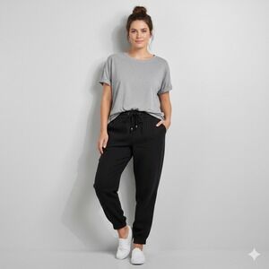 Wit &‎ Wisdom Black Utility Jogger Pants Plus Size 3X Drawstring Casual Pockets